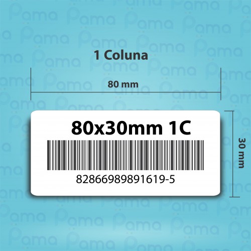 25 Rolos de Etiqueta para Código de Barras 80x30 - 1.000 un por rolo - Papel Adesivo Transtérmico
