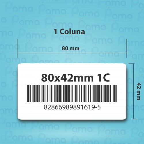 25 Rolos de Etiqueta para Código de Barras 80x42 - 660 un por rolo - Papel Adesivo Couchê