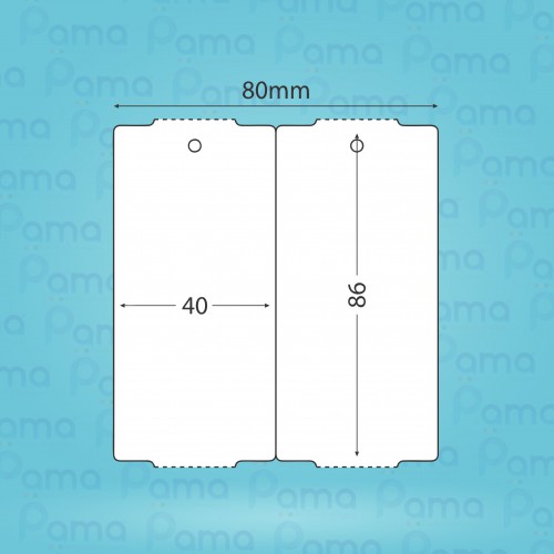 25 Rolos de Etiqueta Tag 40x86x2 - 800 un por rolo - Papel Couche Tag 170g