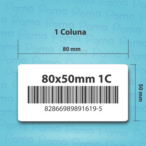 10 Rolos de Etiqueta para Código de Barras 80x50 - 660 un por rolo - Papel Adesivo Couchê
