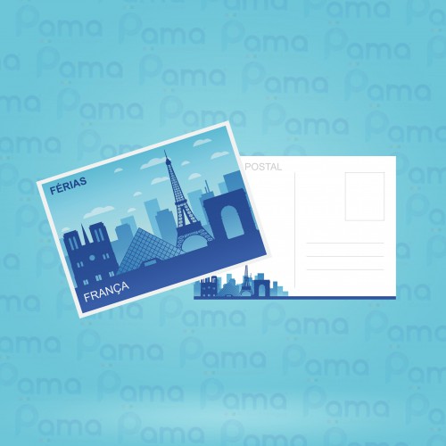 250 un. - Cartão Postal - Tamanho 150x210 mm - 4x4 CORES - COUCHE 250g