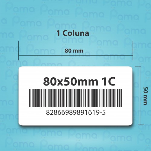 100 Rolos de Etiqueta para Código de Barras 80x50 - 660 un por rolo - Papel Adesivo Transtérmico