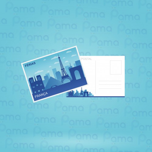 50 un. Cartão Postal - Tamanho 100x150 mm - 4x4 CORES - COUCHE 250g 