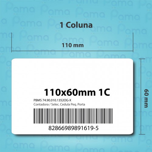 50 Rolos de Etiqueta para Código de Barras 110x60 - 555 un por rolo - Papel Adesivo Transtérmico