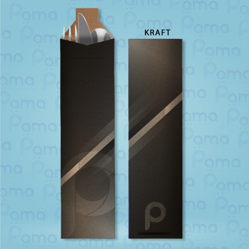 1.000 Porta Talher - Tamanho 71x245 mm - 1x0 cores - Kraft 110 g