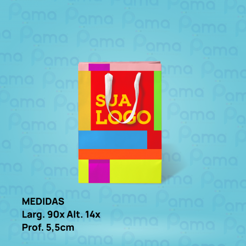 250 Sacolas Mini - Tamanho: Larg. 9 x Alt. 14 x Lateral 5,5 cm - Colorida - Com Fita Cetim