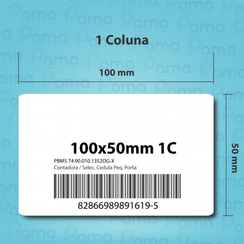 50 Rolos de Etiqueta para Código de Barras 100x50 - 660 un por rolo - Papel Adesivo Couchê