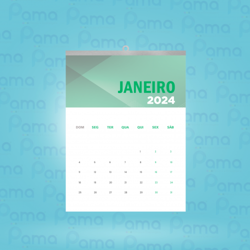 500 un - Calendário de Parede Com Vareta SUPERIOR - Tamanho 310x460 mm - 4x0 cores - Couche 150g