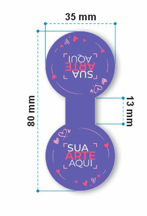 1.000 un. - Rótulo Lacre Fecha Sacola Personalizado - Tamanho 80x35 mm - 4x0 cores - Em rolos